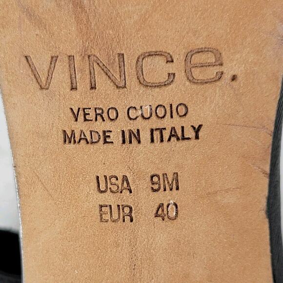 Vince Heels Womens 9 M Black Leather Wide Ankle Cuff Zipper Rock And Roll Sexy - Picture 11 of 11